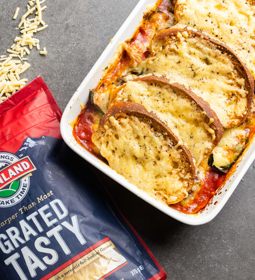 Hearty Cheese Meatball Bake