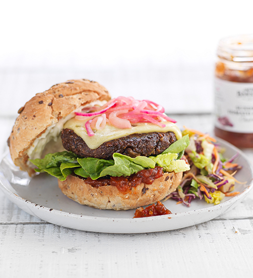 Walnut Mushroom and Gruyere Burger