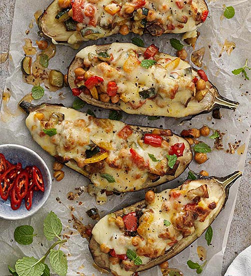 Stuffed cheesy eggplant recipe | Mainland