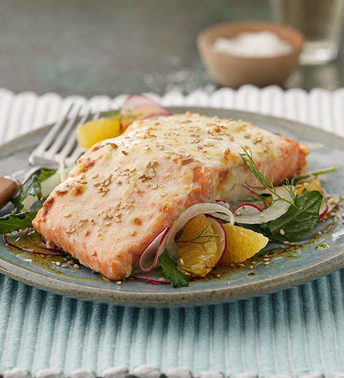 Salmon fillet with Parmesan crust